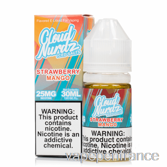 Mangue Fraise Glacée - Sels Cloud Nurdz - Stylo Vape 30 Ml 50 Mg